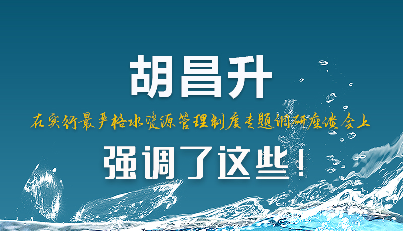 圖解|胡昌升在實行最嚴(yán)格水資源管理制度專題調(diào)研座談會上強調(diào)了這些！