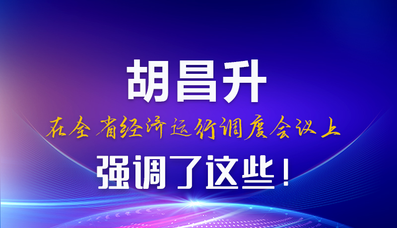 圖解|胡昌升在全省經(jīng)濟運行調(diào)度會議上強調(diào)了這些！