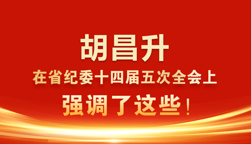 圖解|胡昌升在省紀委十四屆五次全會上強調(diào)了這些！